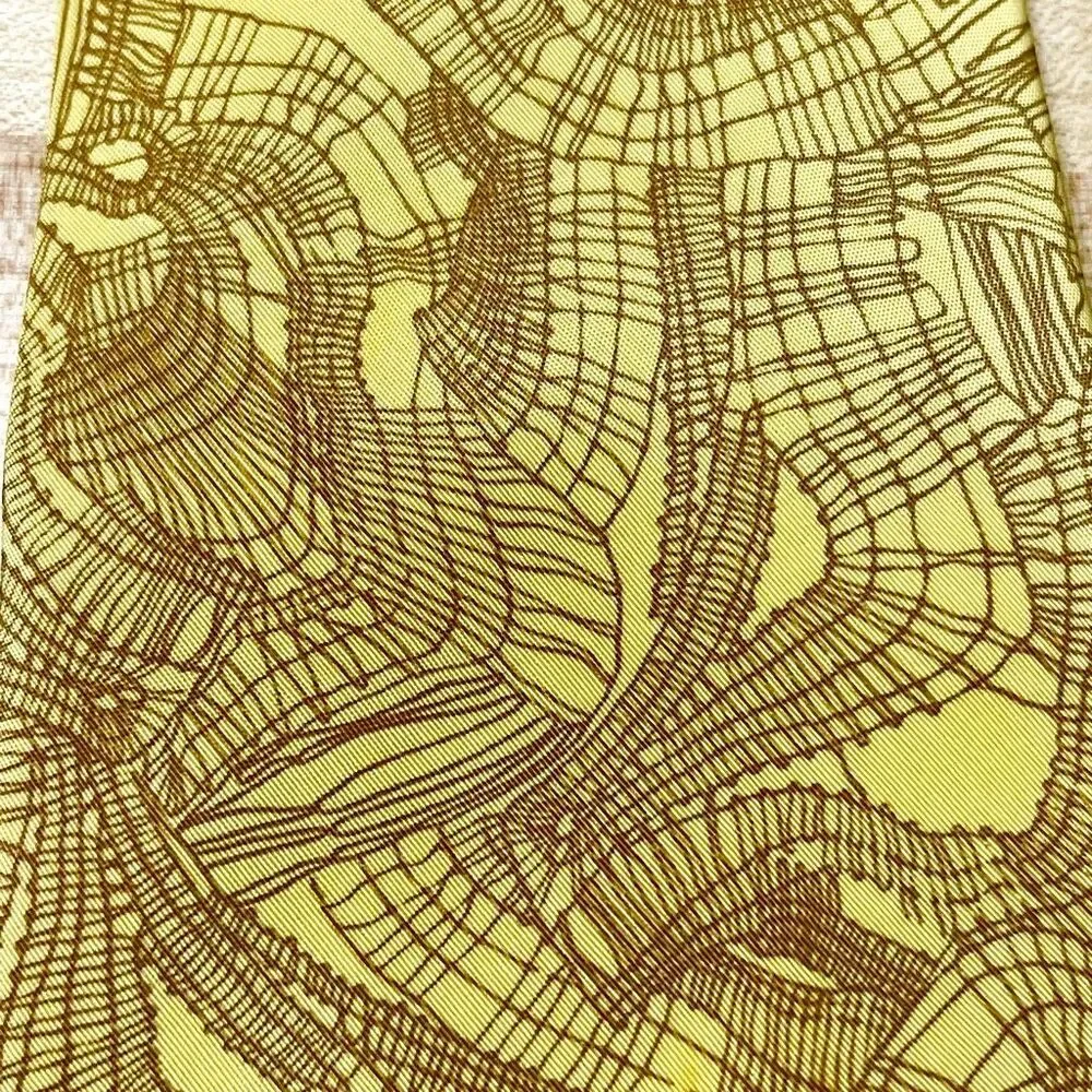 Christian Lacroix Paris Abstract Gold/Brown Silk Tie.